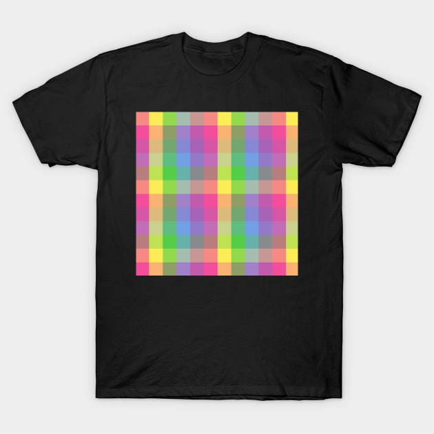 Rainbow Checkered Pattern | Multicolor Pattern T-Shirt by Honeynandal